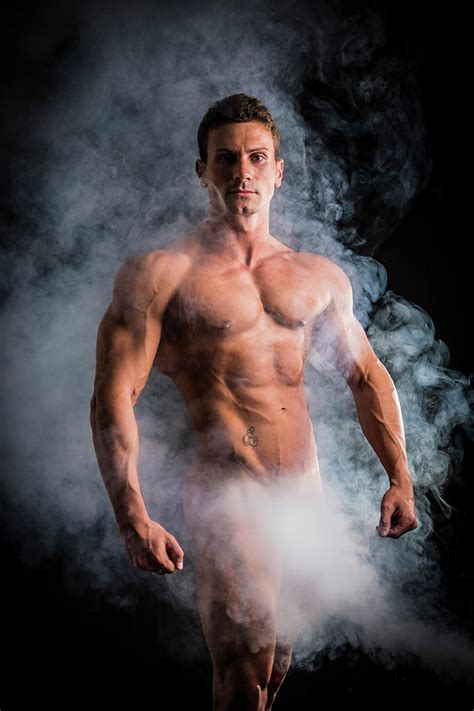 Totally Naked Male Bodybuilder In Smoke Photograph By Stefano Cavoretto