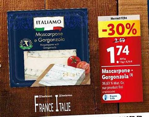 Promo Mascarpone Gorgonzola Chez Lidl Icatalogue Fr