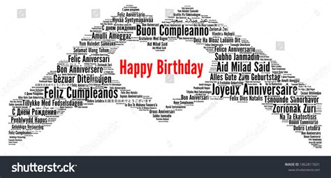 Word Cloud Happy Birthday Multilingual Images Stock Photos