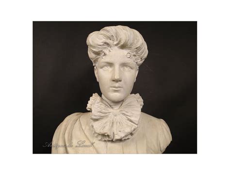 Plaster Bust Woman Elegant Art Nouveau 19th Century