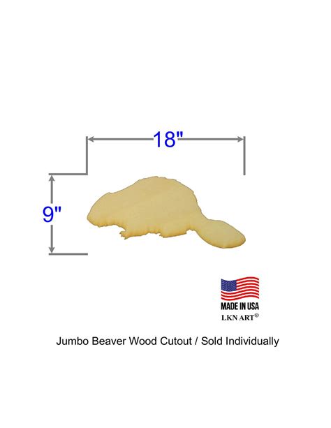 Unpainted Beaver Craft | Beaver Wood Carved Cutout