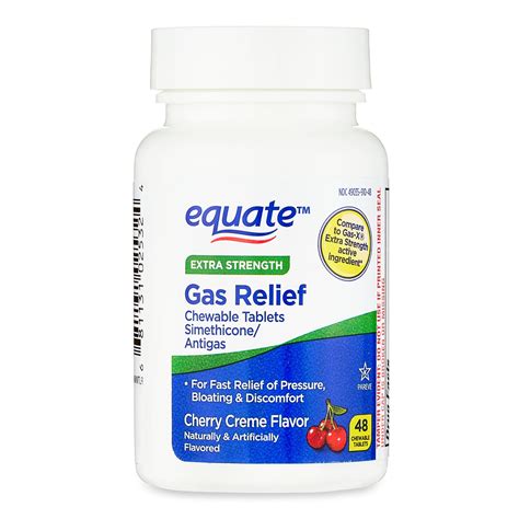 Equate Extra Strength Gas Relief Chewable Tablets Cherry Creme 48