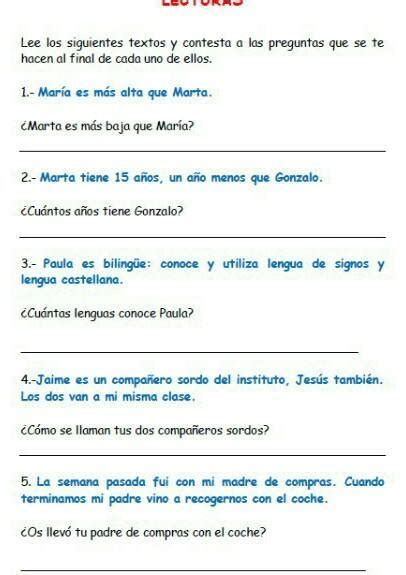 Lee Los Siguientes Textos Y Contesta A Las Preguntas Que Se Te Hacen Al