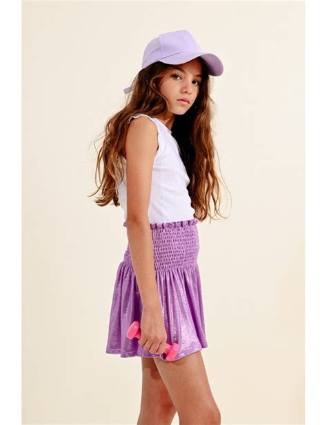 Iridescent Shorts With Smocked Waist Molly Bracken E Shop