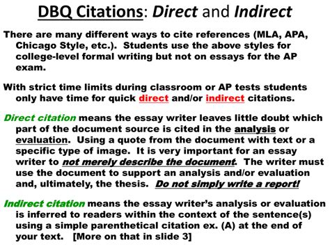 DBQ Citations [Direct and Indirect]