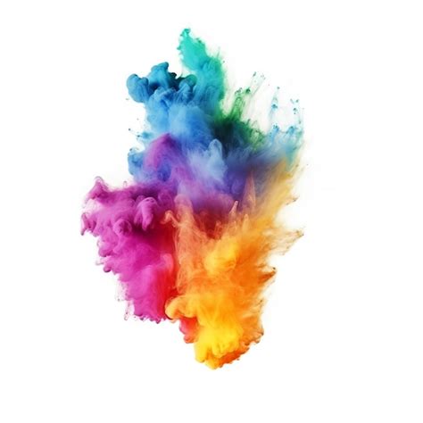 Premium AI Image Multi Color Powder Explosion Isolated On White