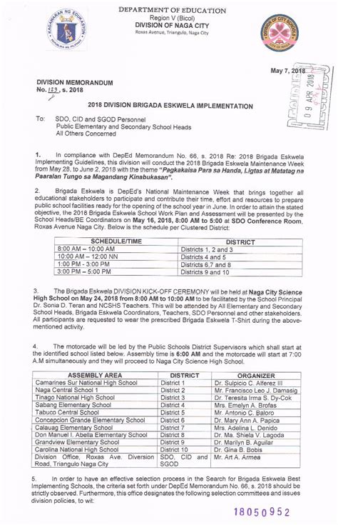 PDF No The Submission Of Consolidated School Brigada Eskwela