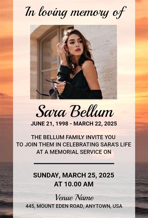 Funeral Invitation Sample Photoadking