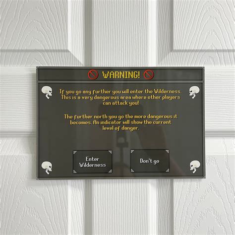 Osrs Wilderness Warning Aluminum Sign Osrs Wilderness Warning Etsy