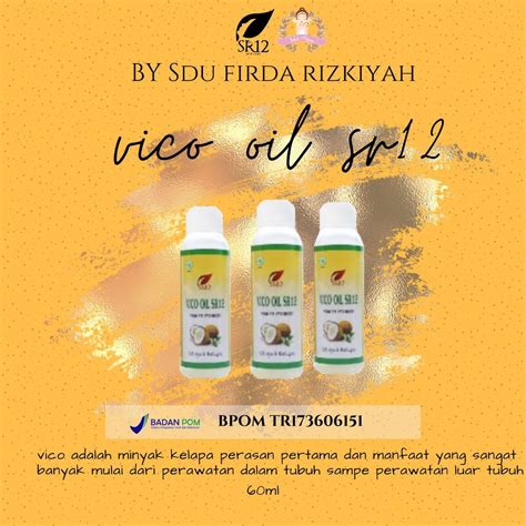 Jual VCO VICO SR12 60 ML Minyak Kelapa Murni Virgin Coconut Oil