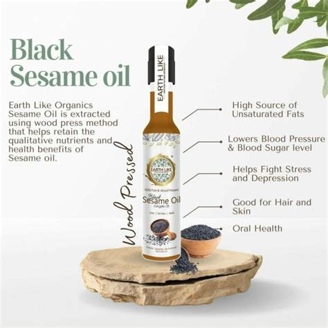 Earth Like Wood Pressed Black Sesame Gingelly Oil Cold Pressed Pure Kolhu Kachi Ghani