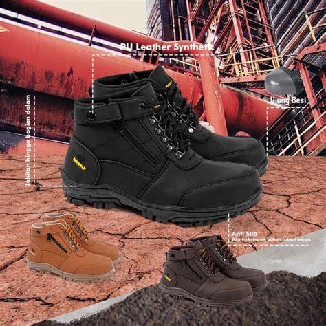 Jual Sepatu Safety Pria Ujung Besi Boot Sefty SEPATU SAFETY SEMI BOOTS