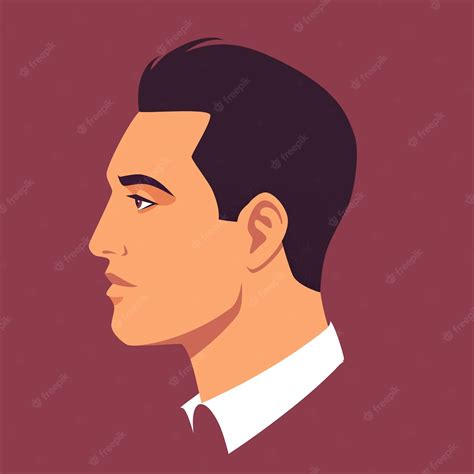 Retrato De Brunet Hombre En Perfil Cabeza De Hombre De Negocios