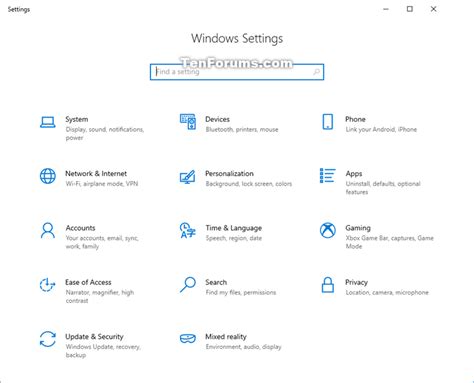 Settings Pages List Of Uri Shortcuts In Windows Tutorials