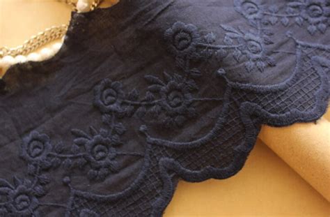 Sale3 Color Cotton Lace Trim Navy Blue Lace Trim Embroidery Etsy