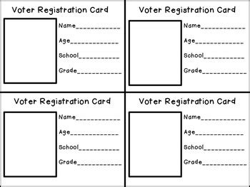 FREEBIE Voter Registration Card by Jennifer Elliott | TPT