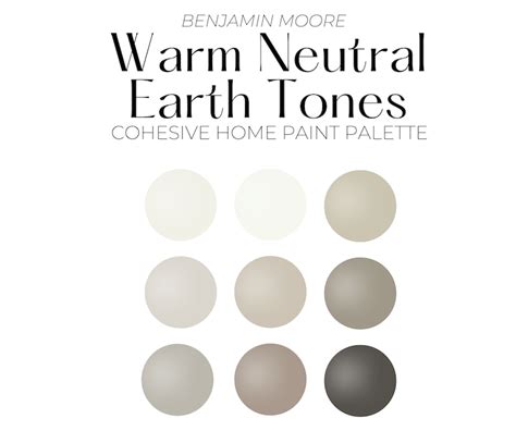 Benjamin Moore Warm Neutral Earth Tones Paint Palette Cohesive Whole