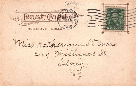 Vintage Postcard 1909 Crouse College Building Syracuse New York Ny