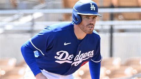 First Baseman Freddie Freeman Looks Good In Blue Makes Spring Debut