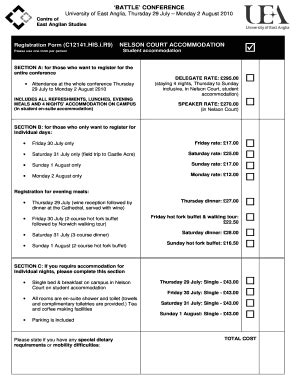 Fillable Online Battle Nelson Ct Registration Form University Of East