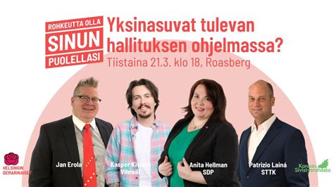 Yksinasuvat Tulevan Hallituksen Ohjelmassa Helsingin Sosialidemokraatit