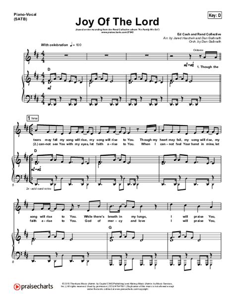 Joy Of The Lord Sheet Music Pdf Rend Collective Praisecharts