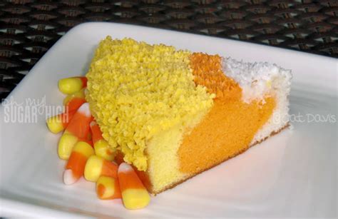 Fall Baking Candy Corn Cake Oh My Sugar High