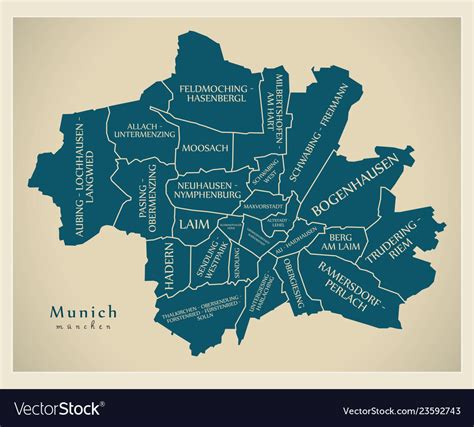 Munich Map Detailed Vector Map Of Munich City Administrative Area Hot