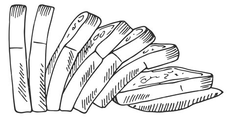Premium Vector Sliced Bread Sketch Cutted Loaf Hand Drawing Isolated