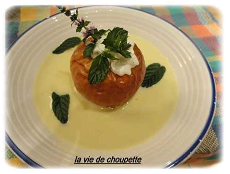 POMMES AU FOUR ET SA CREME ANGLAISE A LA MENTHE DU JARDIN De Quand