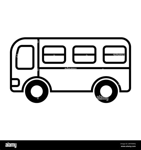 black vector bus icon on white background Stock Vector Image & Art - Alamy