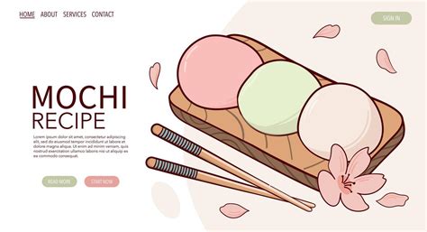 P Gina Web Dibujar Fjapan Tradici N Dulce Mochi Vector Ilustraci N