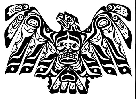 Art northwest coastal people eagle - Native American Art Adult Coloring Pages