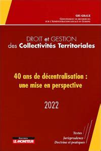 Droit Et Gestion Des Collectivit S Territoriales Ans De