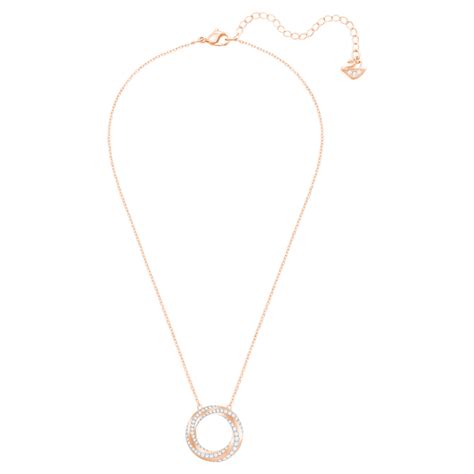 Collier Hilt Forme ronde Blanc Placage de ton or rosé Swarovski