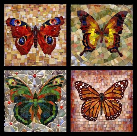 Mosaic Butterflies Mosaic Artwork Butterfly Mosaic Mosaic Art