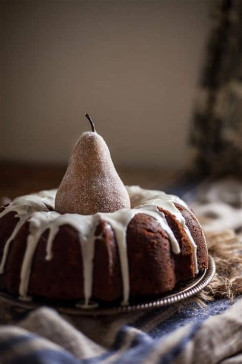 Spiced Pear Bundt Cake With A Brandy Vanilla Glaze Adventures In Cooking