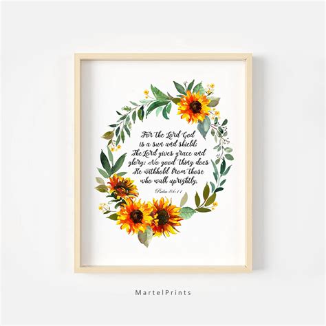 Bible Verse Wall Art Psalms 8411 Scripture Print Botanical Etsy