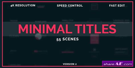 Videohive 50 Minimal Titles Free After Effects Templates After