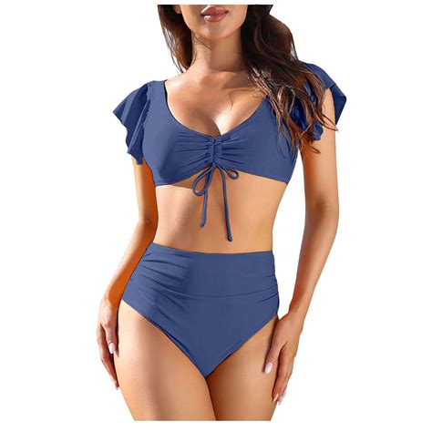 Quyuon Plus Size Bikini Sets For Women Two Piece High Cut Swinsuit High