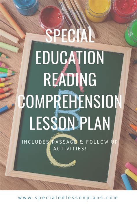 Special Education Reading Comprehension Lesson Plan Special