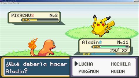 Pok Mon Rojo Fuego Cap Capturando Un Pikachu Evolucionando A