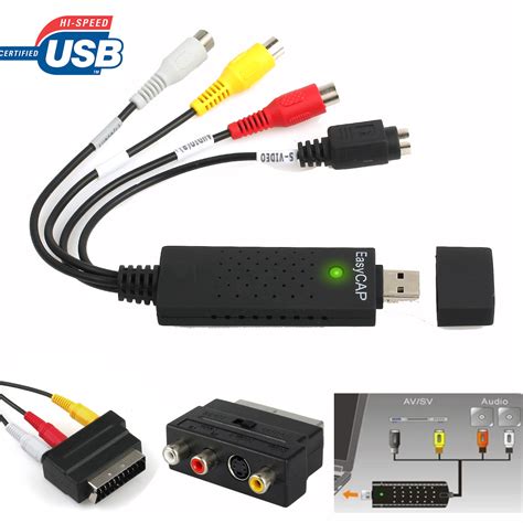 Easycap Usb Tv Vhs To Dvd Pc Converter Audio Video Capture Scart