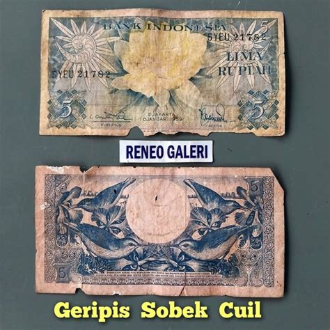 Jual Geripis Asli Rupiah Tahun Seri Bunga Rp Burung Uang Kertas