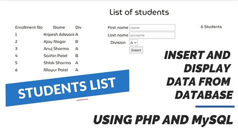 Insert Data Into Database And Display In HTML Table Using PHP And MYSQL