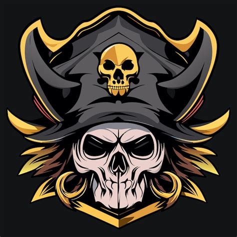 Conceito de caveira pirata para design gráfico Vetor Premium