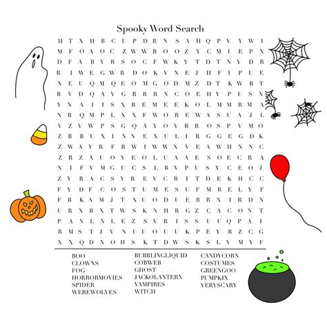 Spooky Word Search The Catamount