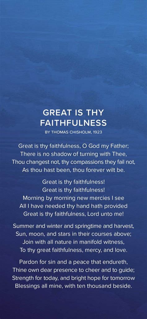 Great Is Thy Faithfulness Lyrics