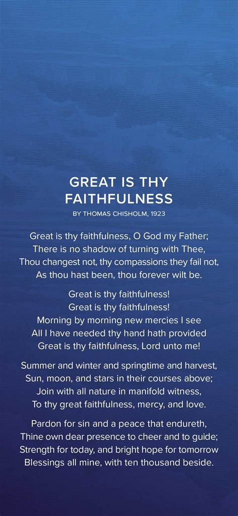 The Popular Hymn "Great Is Thy Faithfulness" - Bibles.net