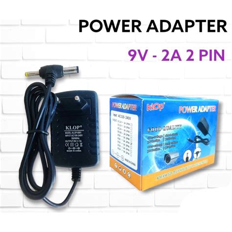 Jual POWER ADAPTOR 9V 9VOLT 2A 2AMPER 2 PIN VISERO KLOP 0902 ADAPTOR